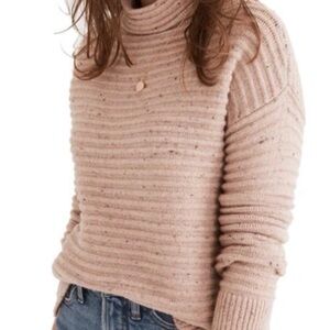 Madewell Blush Ribbed Turtleneck Sweater